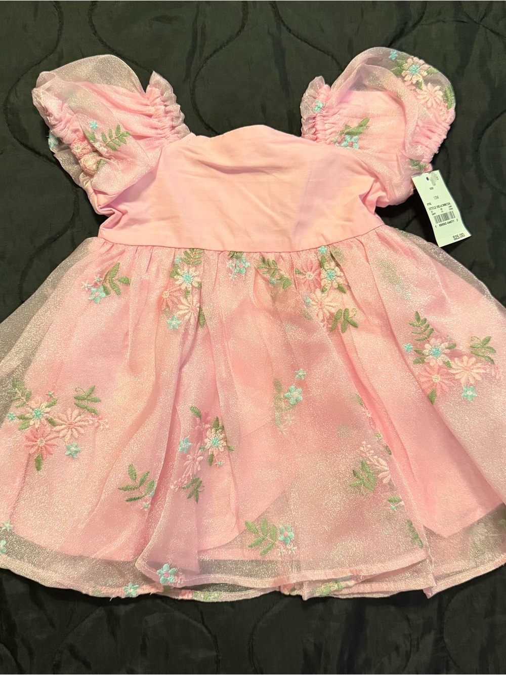 Audrey Camille (target brand ) Girls Pink Floral Tulle Party Dress -12Months